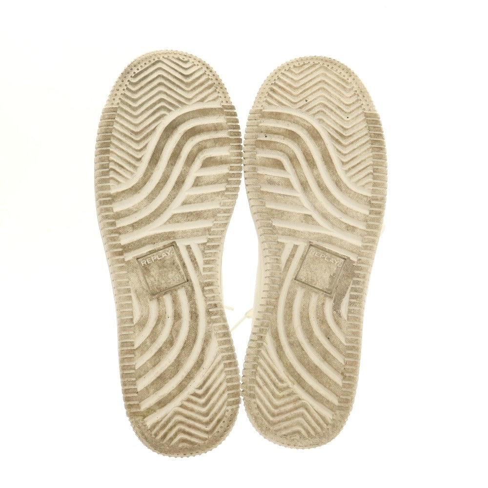 【中古】リプレイ REPLAY レザー スニーカー ホワイト【サイズ42】【 状態ランクB 】【 メンズ 】