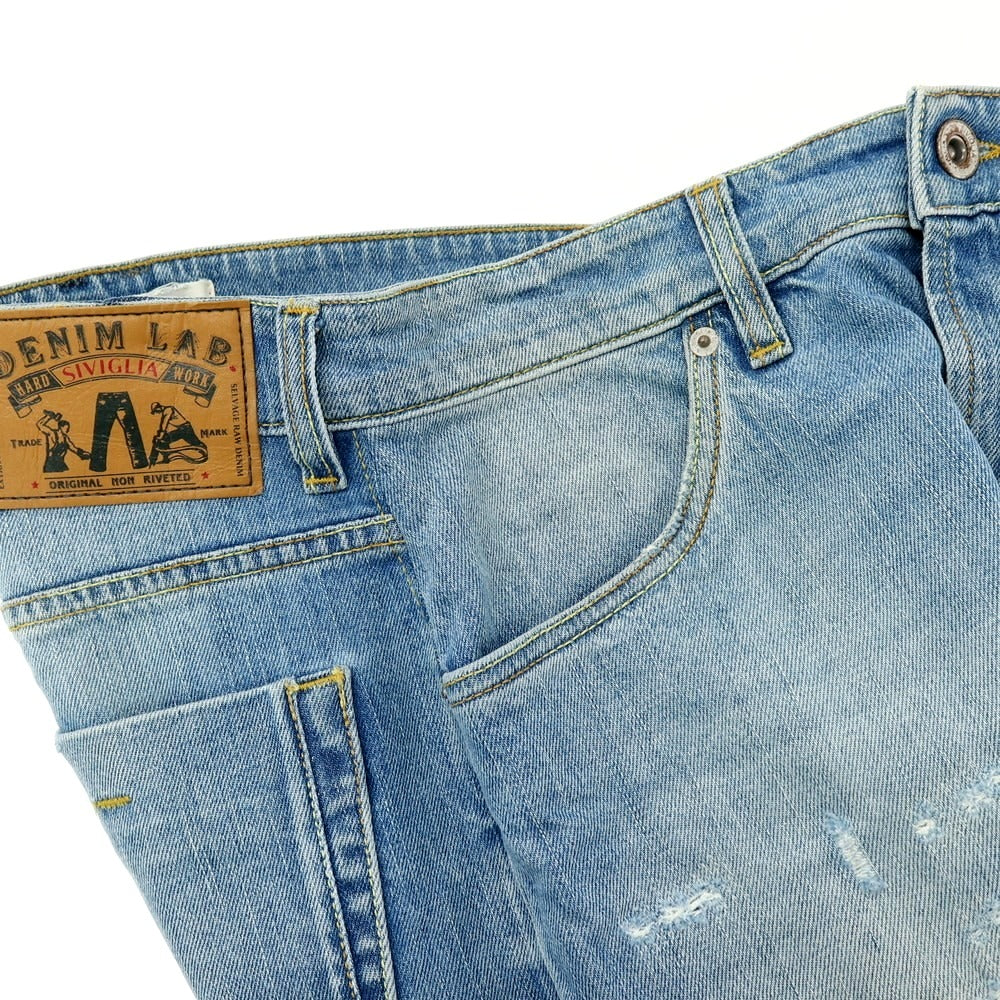 【中古】シビリア SIVIGLIA Denim Lab リペア加工 デニムパンツ ジーンズ ライトブルー【 サイズ31 】【 状態ランクC 】【 メンズ 】 [APD]