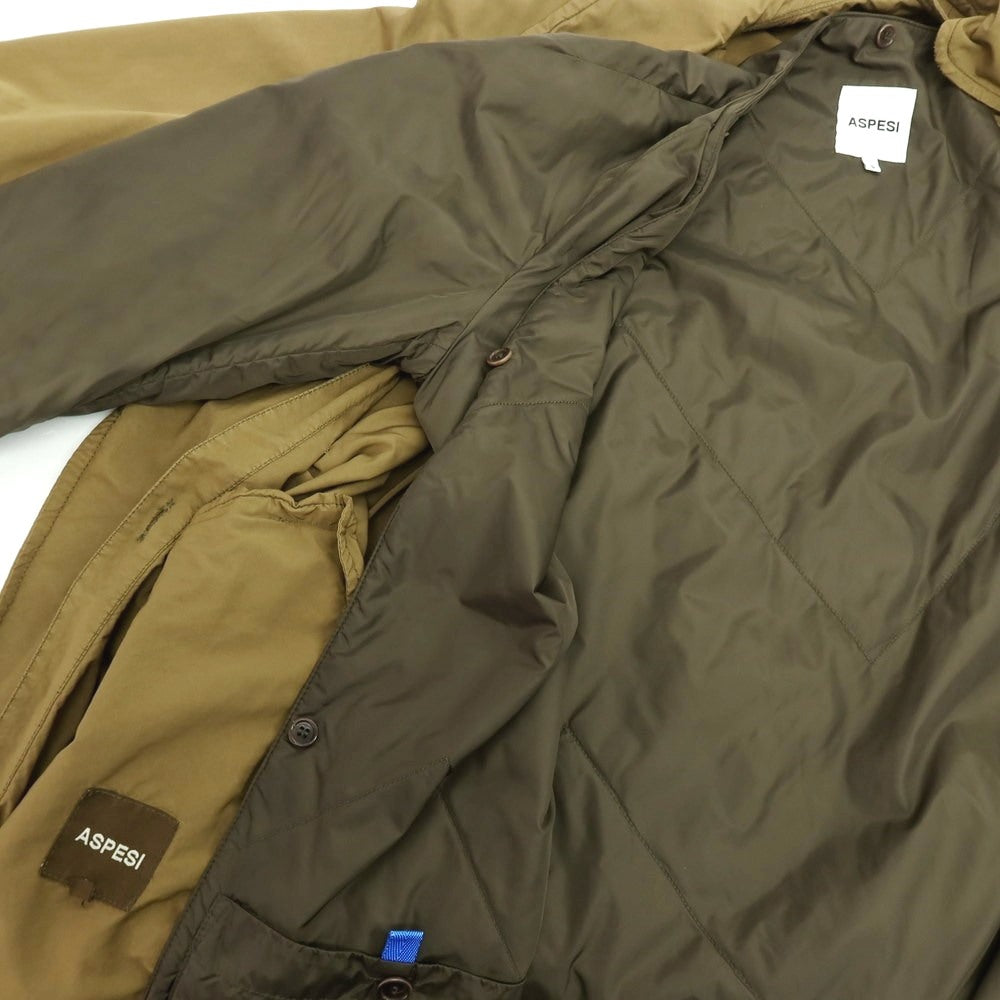 【中古】アスペジ ASPESI ポリエステルナイロン ダブルブレストコート カーキ【サイズS】【 状態ランクC 】【 メンズ 】
