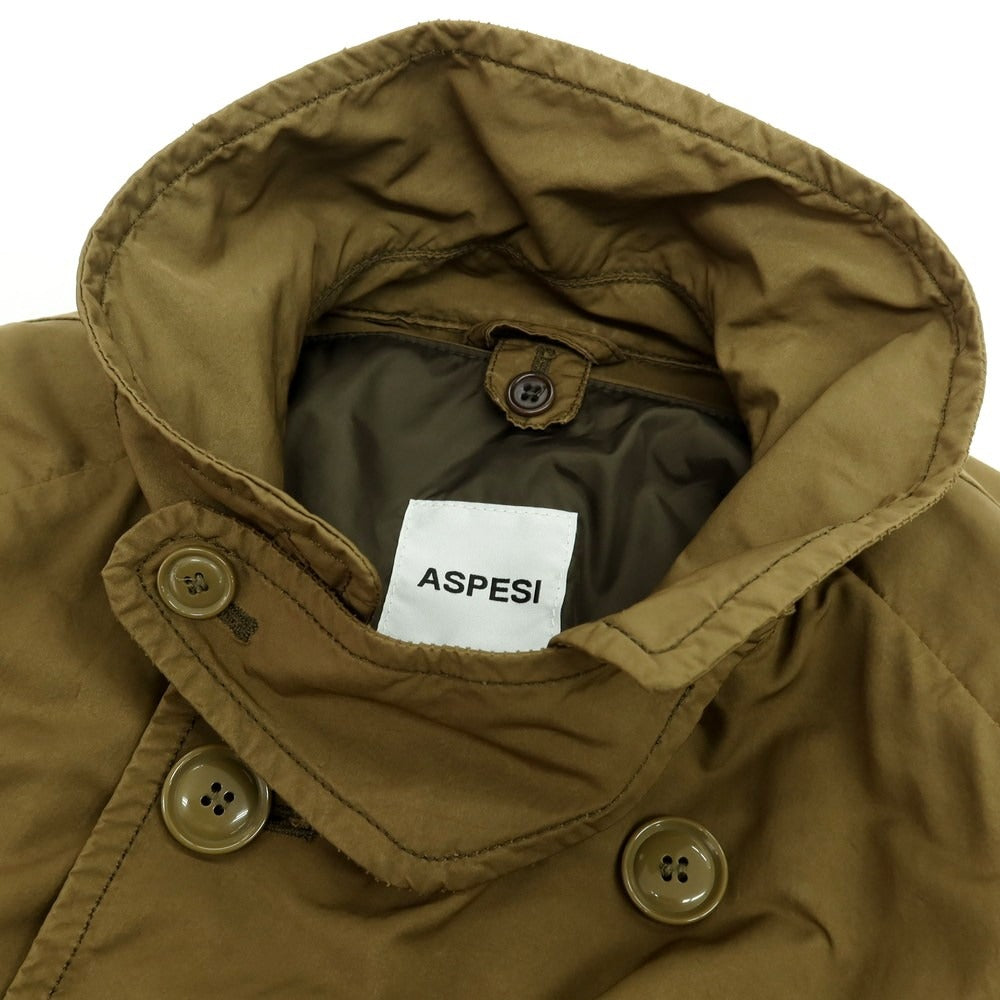 【中古】アスペジ ASPESI ポリエステルナイロン ダブルブレストコート カーキ【サイズS】【 状態ランクC 】【 メンズ 】