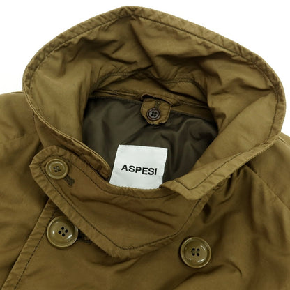 【中古】アスペジ ASPESI ポリエステルナイロン ダブルブレストコート カーキ【サイズS】【 状態ランクC 】【 メンズ 】