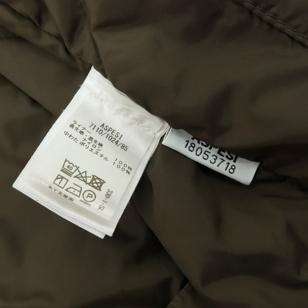 【中古】アスペジ ASPESI ポリエステルナイロン ダブルブレストコート カーキ【サイズS】【 状態ランクC 】【 メンズ 】