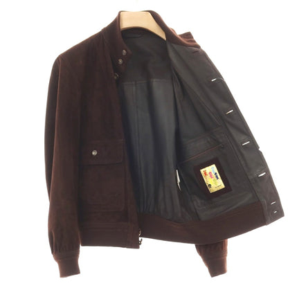 【中古】ヴァルスタリーノ VALSTARINO ゴート スエード レザー ヴァルスタリーノブルゾン ダークブラウン【サイズ42】【 状態ランクB 】【 メンズ 】