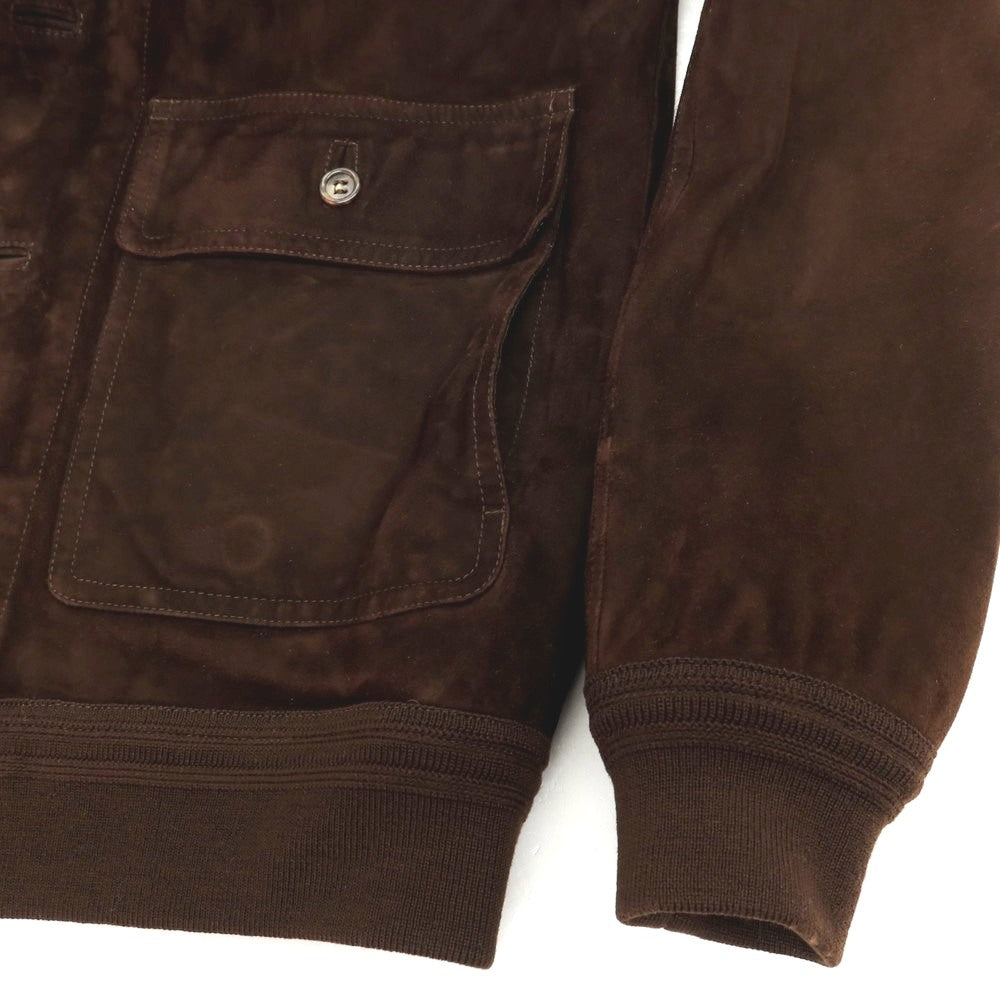 【中古】ヴァルスタリーノ VALSTARINO ゴート スエード レザー ヴァルスタリーノブルゾン ダークブラウン【サイズ42】【 状態ランクB 】【 メンズ 】