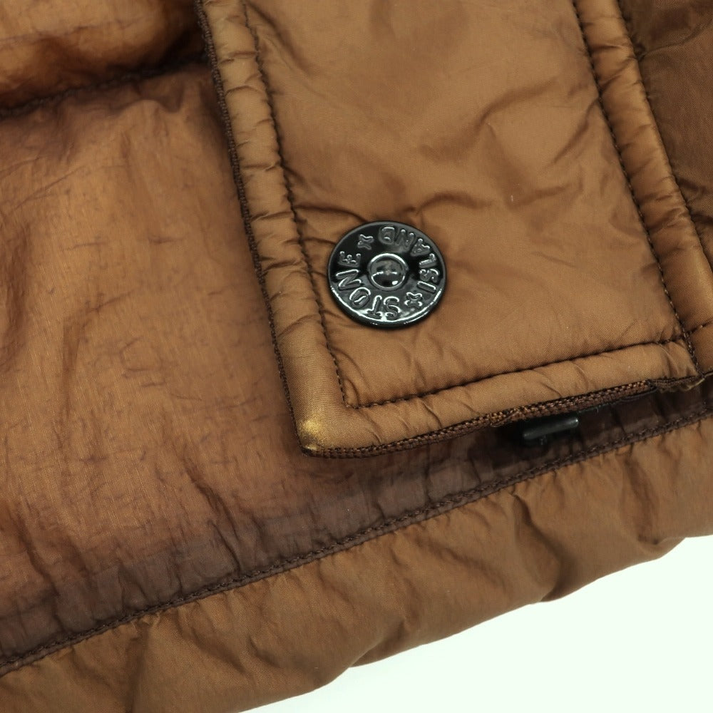 【中古】ストーンアイランド STONE ISLAND ナイロン フーデッド ダウンジャケット キャメルブラウン【サイズS】【 状態ランクB 】【 メンズ 】 [APD]