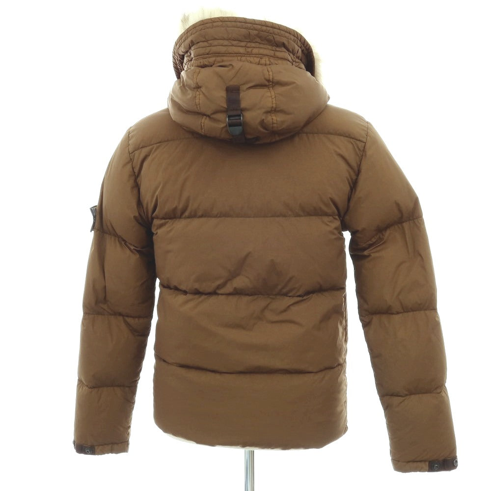 【中古】ストーンアイランド STONE ISLAND ナイロン フーデッド ダウンジャケット キャメルブラウン【サイズS】【 状態ランクB 】【 メンズ 】 [APD]