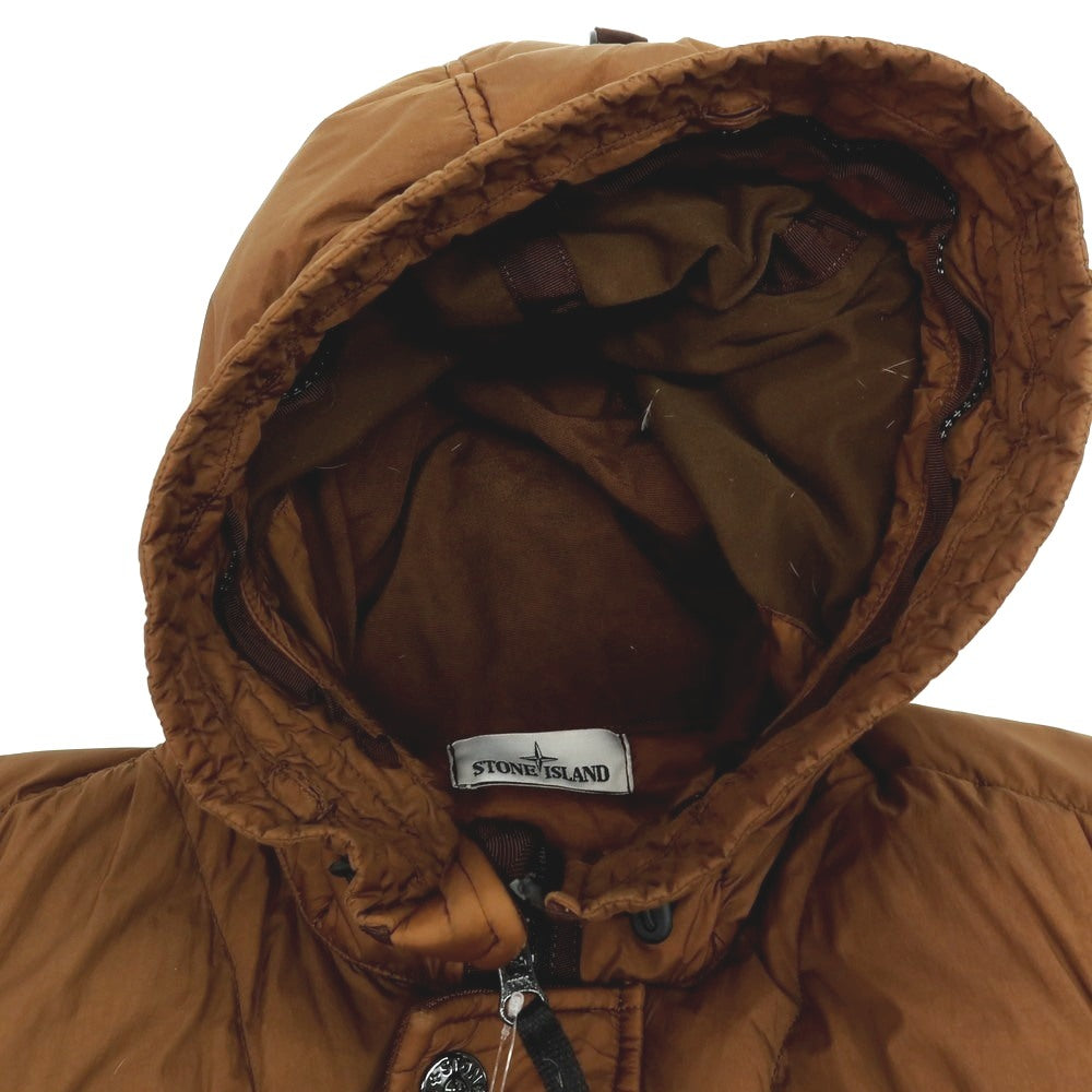 【中古】ストーンアイランド STONE ISLAND ナイロン フーデッド ダウンジャケット キャメルブラウン【サイズS】【 状態ランクB 】【 メンズ 】 [APD]