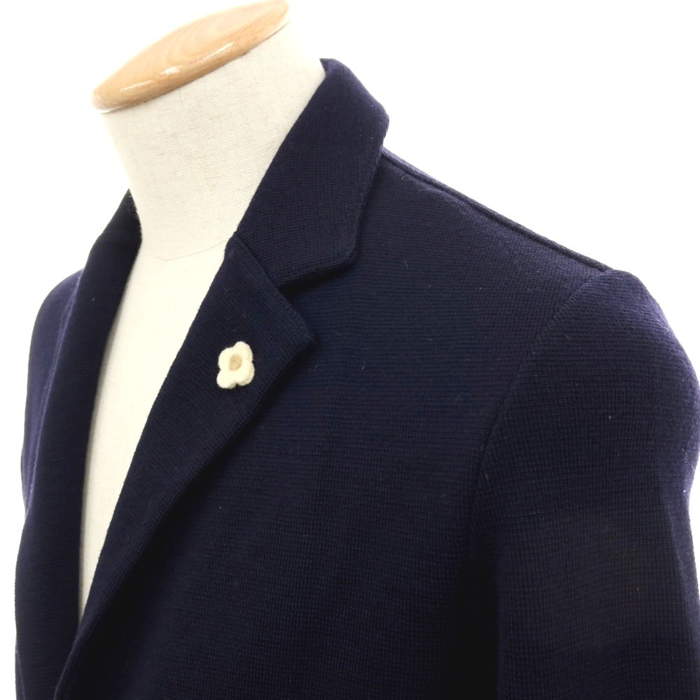 【中古】ラルディーニ LARDINI ウール 2B ニットジャケット ネイビー【 XS 】【 状態ランクB 】【 メンズ 】