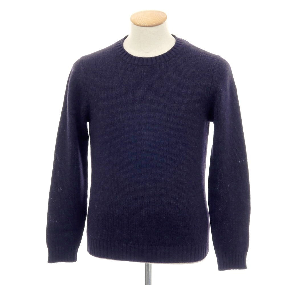【中古】クルチアーニ CRUCIANI ウール クルーネック プルオーバーニット ネイビー【サイズ44】【 状態ランクB 】【 メンズ 】[BPD]