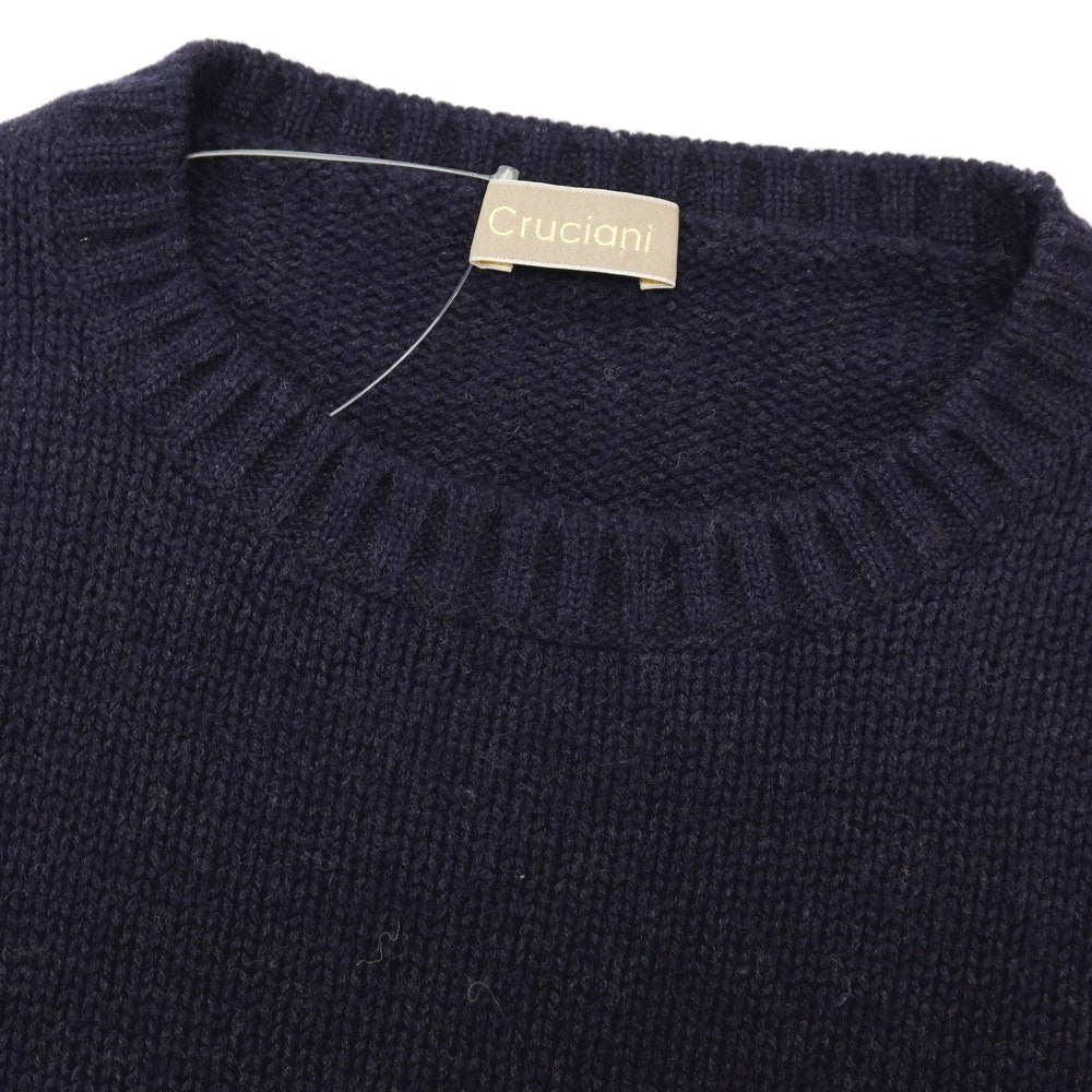 【中古】クルチアーニ CRUCIANI ウール クルーネック プルオーバーニット ネイビー【サイズ44】【 状態ランクB 】【 メンズ 】[BPD]