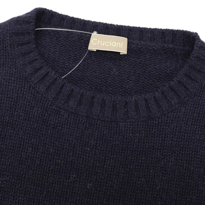 【中古】クルチアーニ CRUCIANI ウール クルーネック プルオーバーニット ネイビー【 44 】【 状態ランクB 】【 メンズ 】