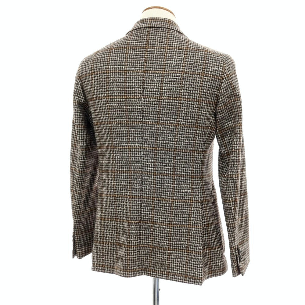 【中古】タリアトーレ TAGLIATORE ウールシルク チェック 2B テーラードジャケット グレーxブラウン【 48 】【 状態ランクB 】【 メンズ 】