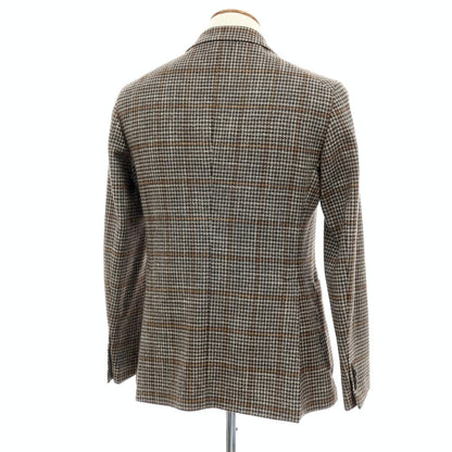 【中古】タリアトーレ TAGLIATORE ウールシルク チェック 2B テーラードジャケット グレーxブラウン【 48 】【 状態ランクB 】【 メンズ 】