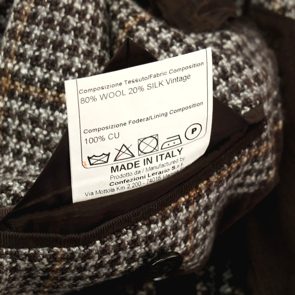 【中古】タリアトーレ TAGLIATORE ウールシルク チェック 2B テーラードジャケット グレーxブラウン【 48 】【 状態ランクB 】【 メンズ 】