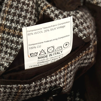 【中古】タリアトーレ TAGLIATORE ウールシルク チェック 2B テーラードジャケット グレーxブラウン【 48 】【 状態ランクB 】【 メンズ 】