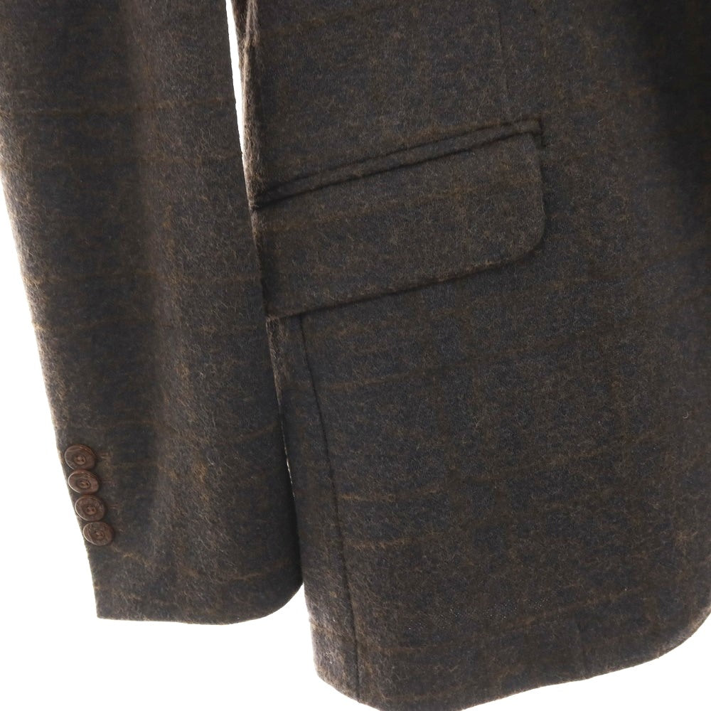 【中古】チルコロ1901 CIRCOLO 1901 コットンウールポリエステル ジャージー チェック 2B カジュアルジャケット ダークグレーxブラウン【 48 】【 状態ランクB 】【 メンズ 】