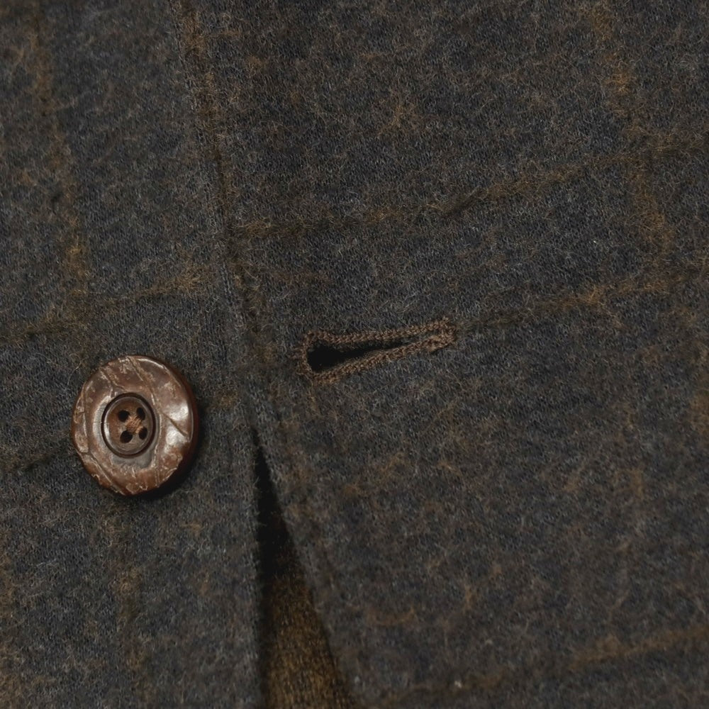 【中古】チルコロ1901 CIRCOLO 1901 コットンウールポリエステル ジャージー チェック 2B カジュアルジャケット ダークグレーxブラウン【 48 】【 状態ランクB 】【 メンズ 】