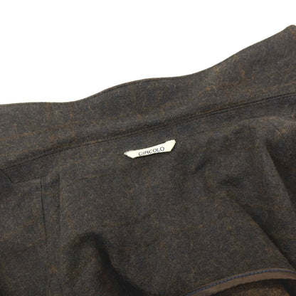 【中古】チルコロ1901 CIRCOLO 1901 コットンウールポリエステル ジャージー チェック 2B カジュアルジャケット ダークグレーxブラウン【 48 】【 状態ランクB 】【 メンズ 】