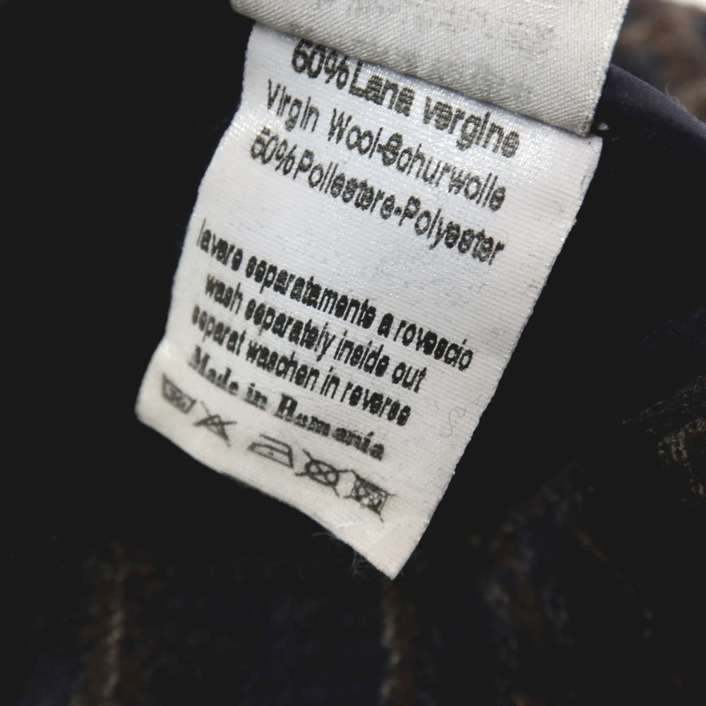 【中古】チルコロ1901 CIRCOLO 1901 ウールポリエステル ジャージー チェック 2B カジュアルジャケット ネイビーxブラウン【 48 】【 状態ランクB 】【 メンズ 】