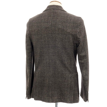 【中古】チルコロ1901 CIRCOLO 1901 コットン ジャージー グレンチェック 2B カジュアルジャケット グレイッシュブラウン【 48 】【 状態ランクC 】【 メンズ 】