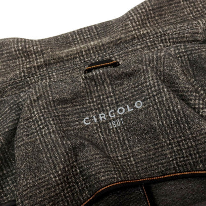 【中古】チルコロ1901 CIRCOLO 1901 コットン ジャージー グレンチェック 2B カジュアルジャケット グレイッシュブラウン【 48 】【 状態ランクC 】【 メンズ 】