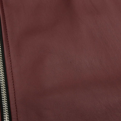 【中古】タリアトーレ TAGLIATORE ラムレザー ダブルジップ 中綿入り フーデッドブルゾン バーガンディー【サイズ48】【 状態ランクB 】【 メンズ 】