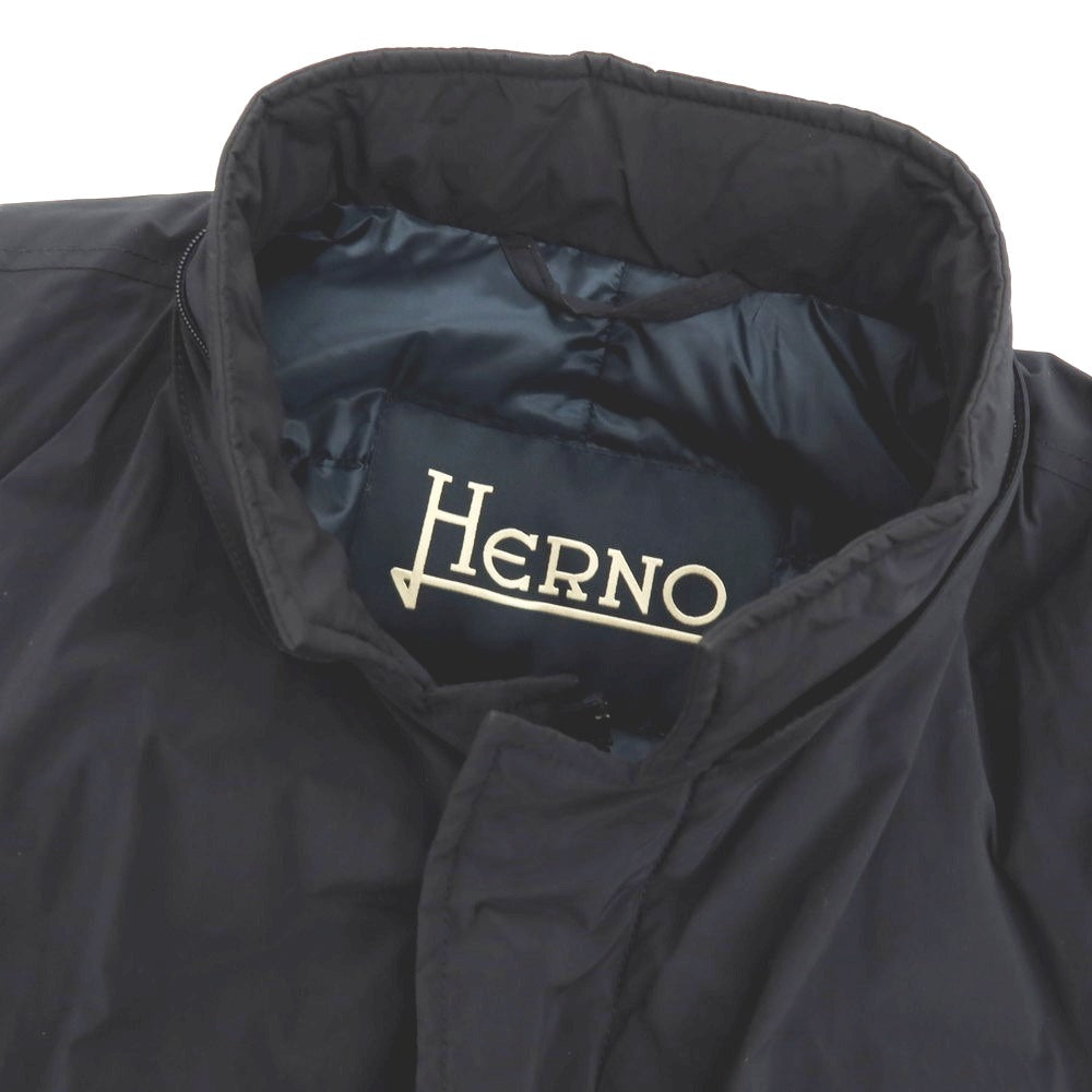 【中古】ヘルノ Herno ポリエステルナイロン ダウンジャケット ネイビー【 サイズ50 】【 状態ランクC 】【 メンズ 】 [APD]