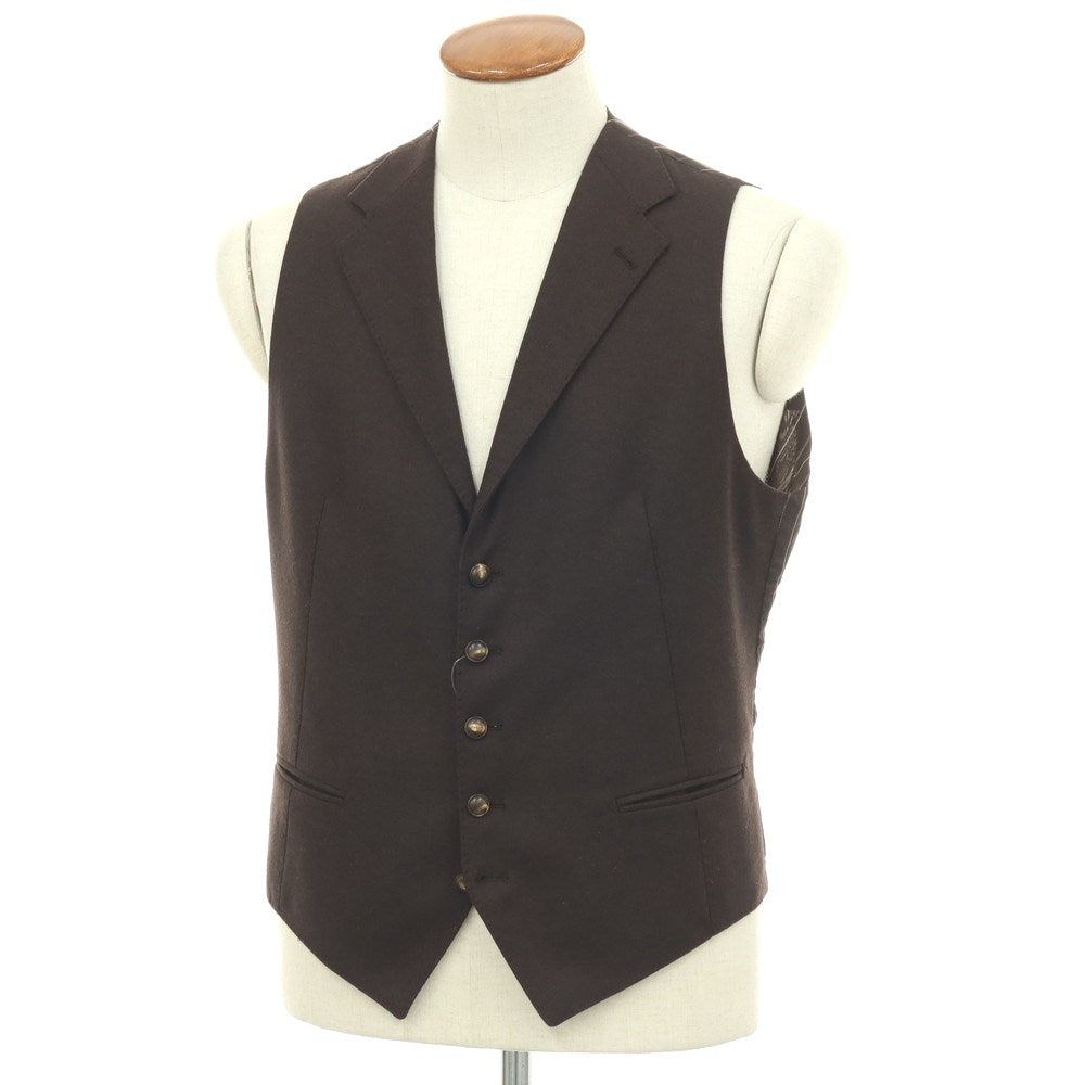 【中古】タリアトーレ TAGLIATORE ウールナイロン ドレス系ジレ ベスト ダークブラウン【サイズ48】【 状態ランクC 】【 メンズ 】