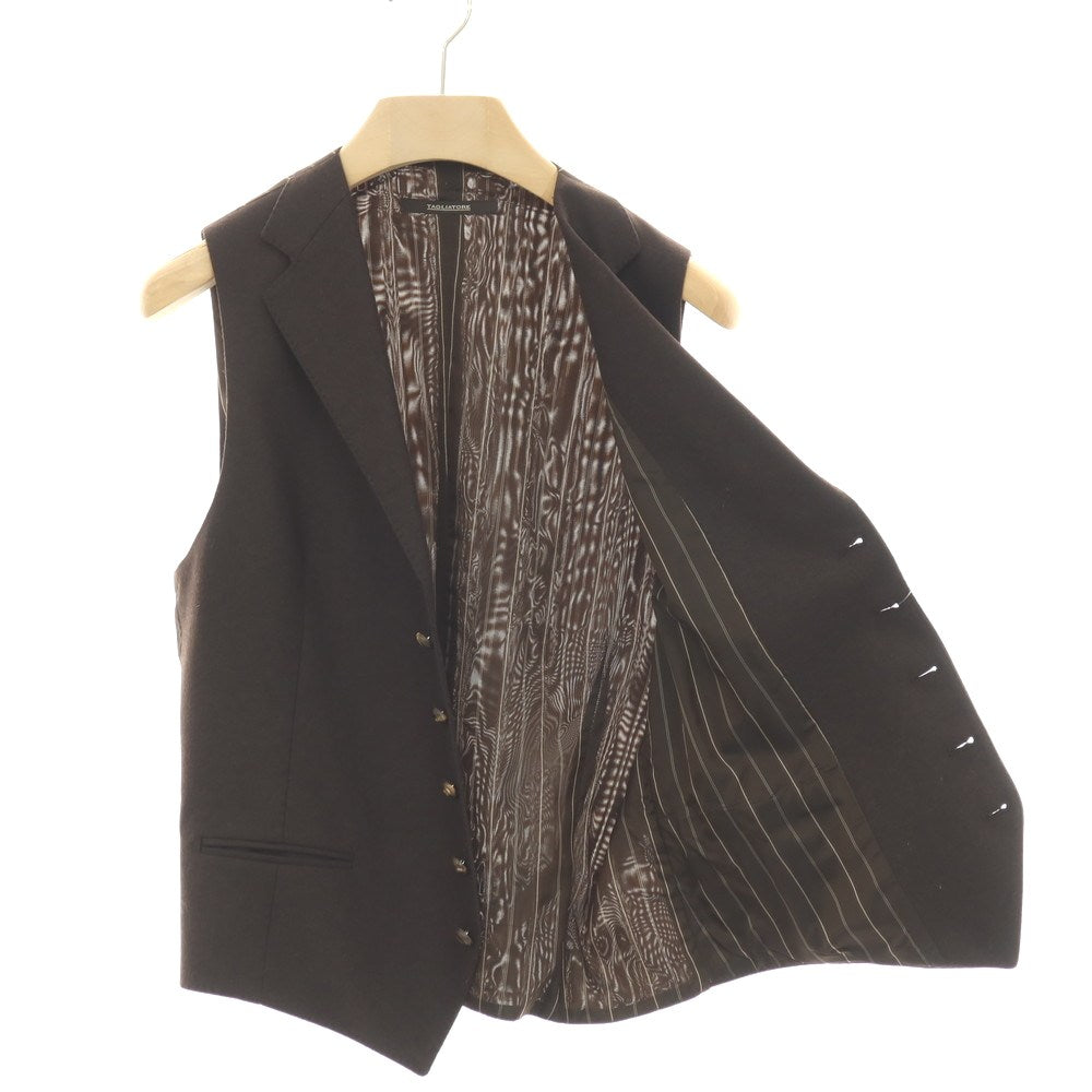 【中古】タリアトーレ TAGLIATORE ウールナイロン ドレス系ジレ ベスト ダークブラウン【サイズ48】【 状態ランクC 】【 メンズ 】