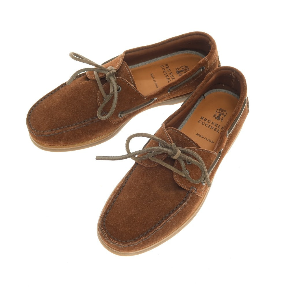 【中古】ブルネロクチネリ Brunello Cucinelli スエード デッキシューズ ブラウン【 41 】【 状態ランクA 】【 メンズ 】[APD]