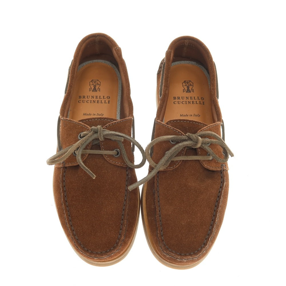 【中古】ブルネロクチネリ Brunello Cucinelli スエード デッキシューズ ブラウン【サイズ41】【 状態ランクA 】【 メンズ 】