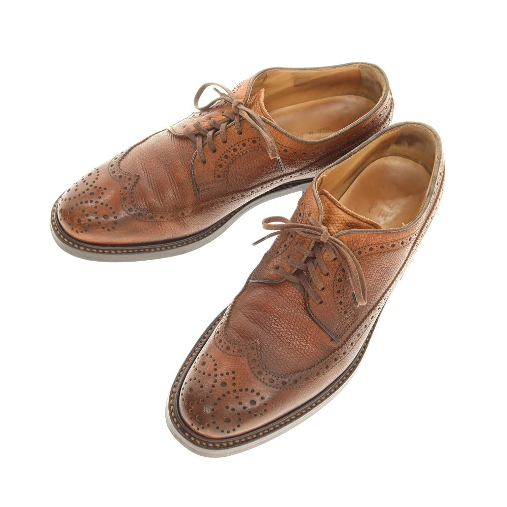 【中古】リーガル REGAL 型押しレザー ロングウイングチップ ドレスシューズ ブラウン【サイズ40】【 状態ランクC 】【 メンズ 】