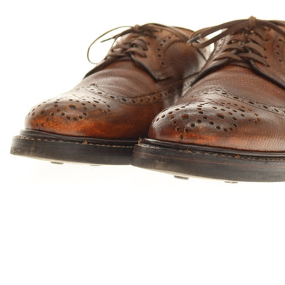 【中古】リーガル REGAL 型押しレザー ロングウイングチップ ドレスシューズ ブラウン【サイズ40】【 状態ランクC 】【 メンズ 】