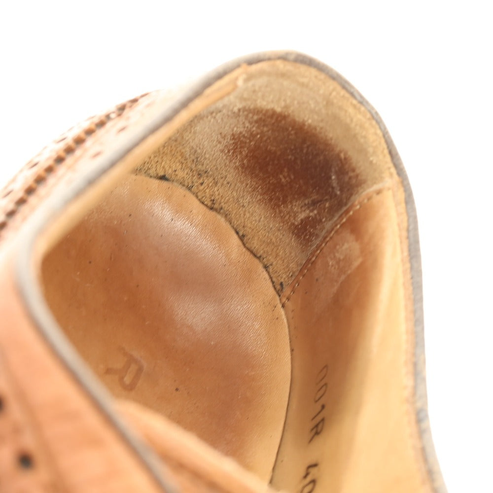 【中古】リーガル REGAL 型押しレザー ロングウイングチップ ドレスシューズ ブラウン【サイズ40】【 状態ランクC 】【 メンズ 】