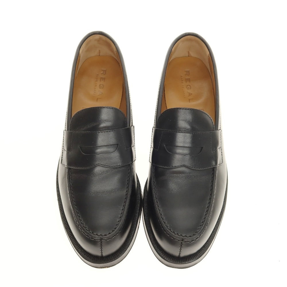 【中古】リーガル REGAL コインローファー ブラック【サイズ25】【 状態ランクB 】【 メンズ 】