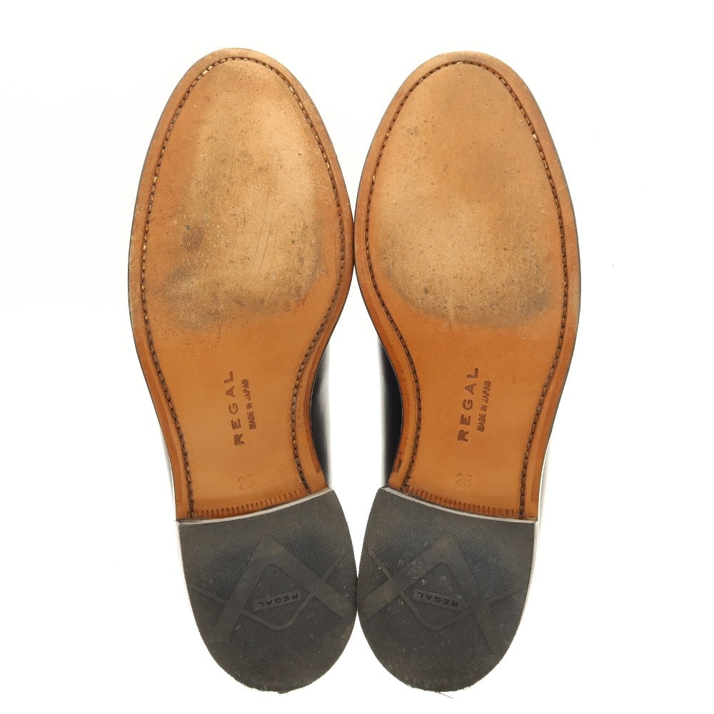 【中古】リーガル REGAL コインローファー ブラック【サイズ25】【 状態ランクB 】【 メンズ 】