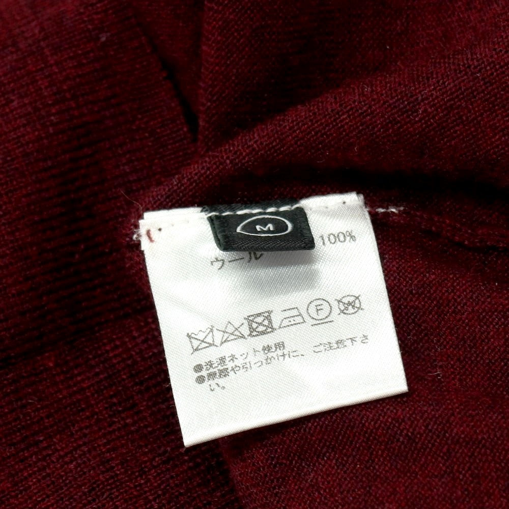 【中古】バーニーズニューヨーク BARNEYS NEWYORK ハイゲージ ウール タートルネック プルオーバーニット ワインレッド【サイズM】【 状態ランクC 】【 メンズ 】[BPD]