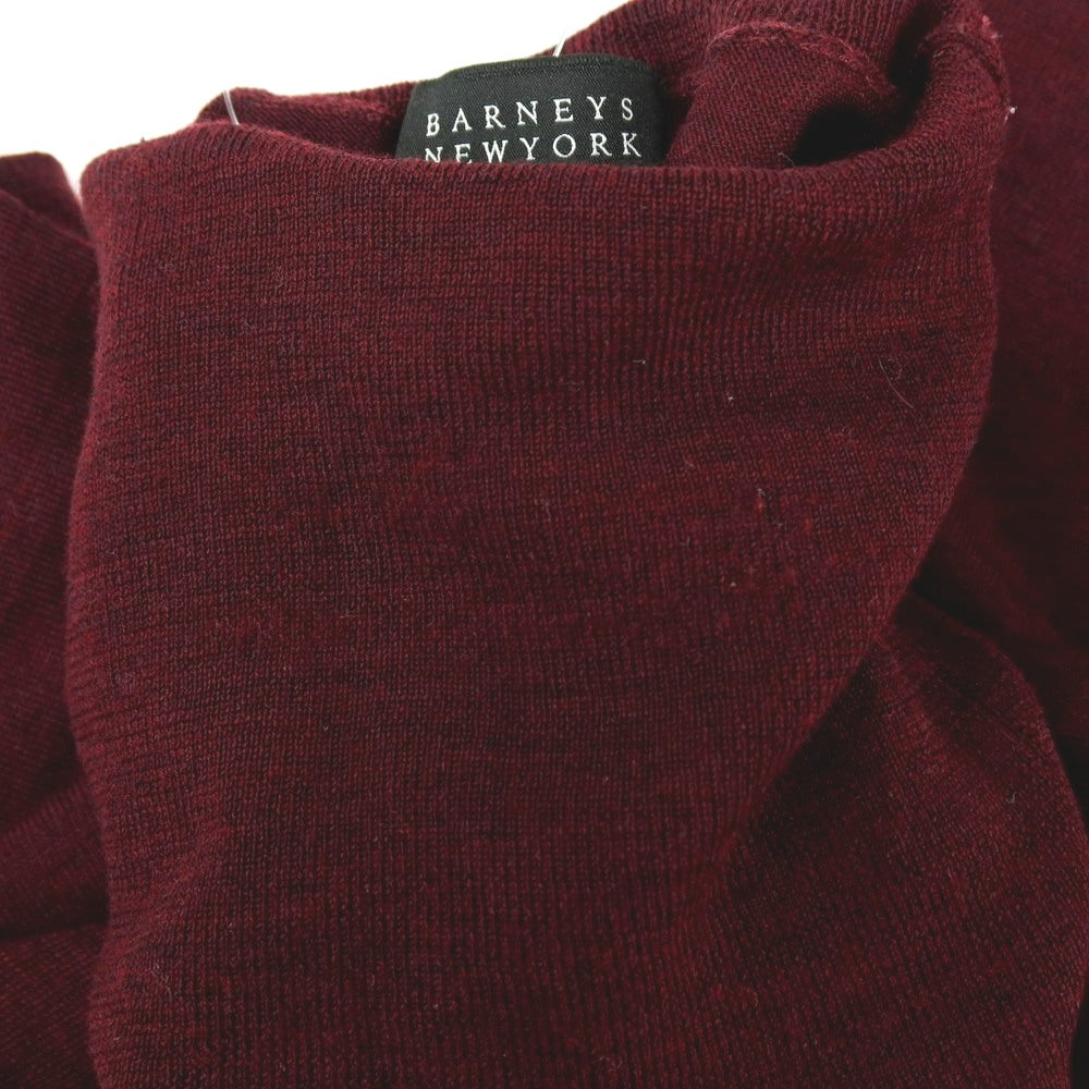 【中古】バーニーズニューヨーク BARNEYS NEWYORK ハイゲージ ウール タートルネック プルオーバーニット ワインレッド【サイズM】【 状態ランクC 】【 メンズ 】[BPD]