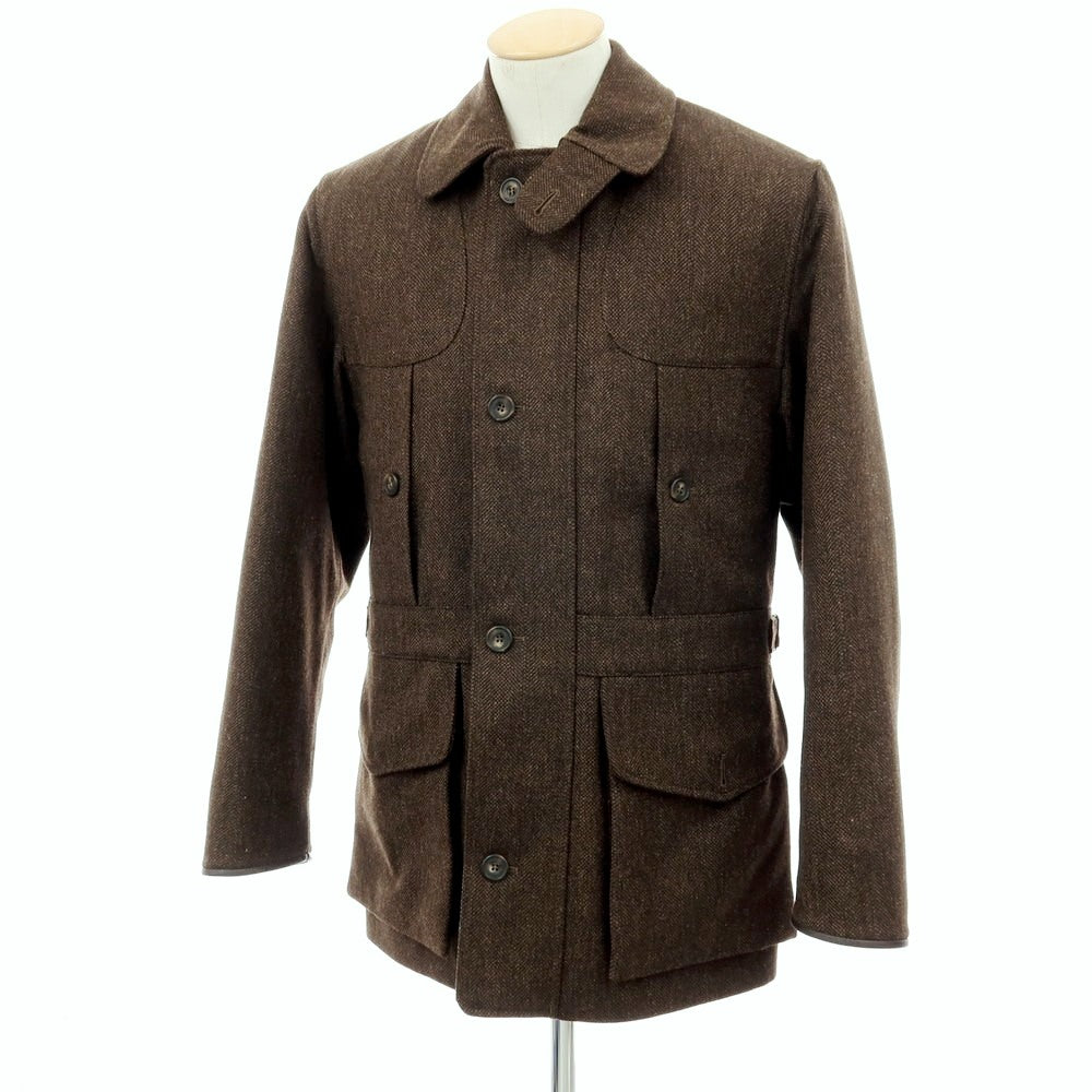 【中古】クリサリス CHRYSALIS ウール ヘリンボーン 中綿入り ハンティングジャケット ブラウン【サイズS】【 状態ランクB 】【 メンズ 】