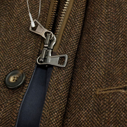 【中古】クリサリス CHRYSALIS ウール ヘリンボーン 中綿入り ハンティングジャケット ブラウン【サイズS】【 状態ランクB 】【 メンズ 】