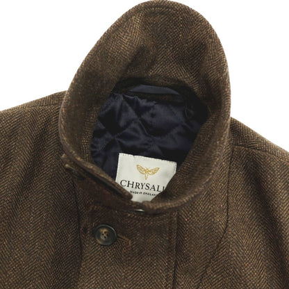 【中古】クリサリス CHRYSALIS ウール ヘリンボーン 中綿入り ハンティングジャケット ブラウン【サイズS】【 状態ランクB 】【 メンズ 】