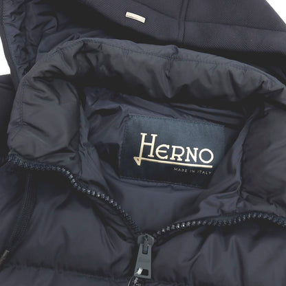 【中古】ヘルノ Herno POLAR-TECH ナイロン フーデッド ダウンジャケット ネイビー【サイズ48】【 状態ランクC 】【 メンズ 】