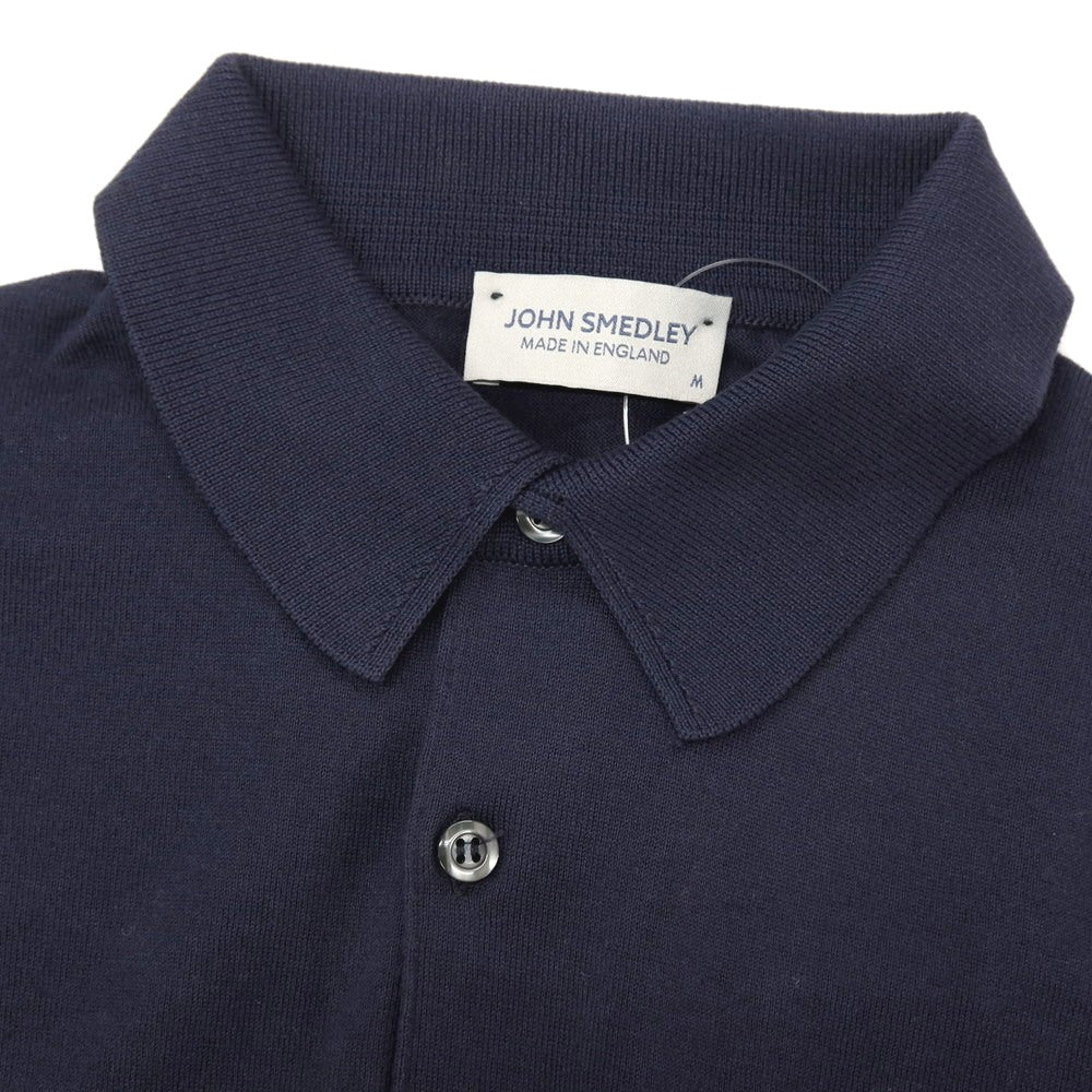 【中古】ジョンスメドレー JOHN SMEDLEY ハイゲージ シーアイランドコットン 長袖 ポロニット ネイビー【 M 】【 状態ランクB 】【 メンズ 】 []