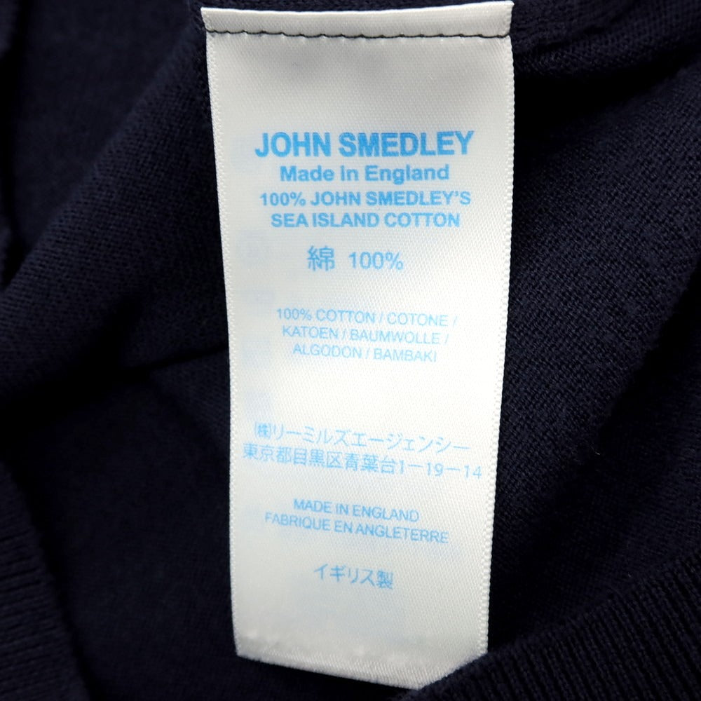 【中古】ジョンスメドレー JOHN SMEDLEY ハイゲージ シーアイランドコットン 長袖 ポロニット ネイビー【 M 】【 状態ランクB 】【 メンズ 】 []