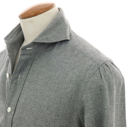 【中古】エレント リングヂャケット elento RING JACKET コットン ヘリンボーン織り カッタウェイ カジュアルシャツ グレー【サイズM】【 状態ランクB 】【 メンズ 】