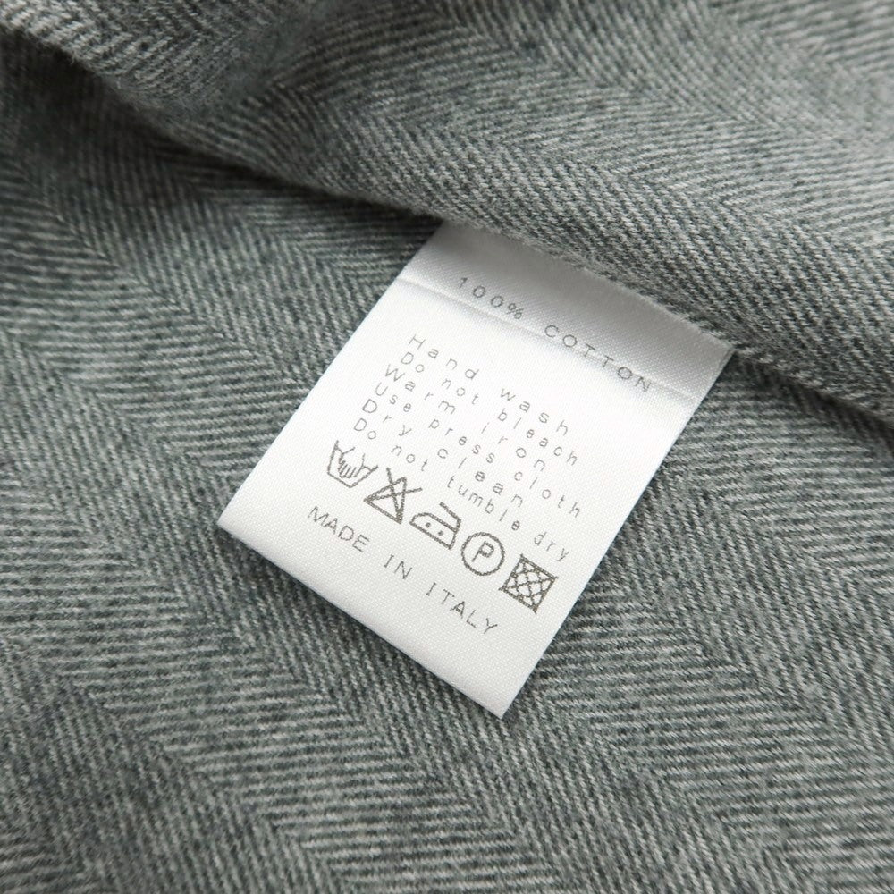 【中古】エレント リングヂャケット elento RING JACKET コットン ヘリンボーン織り カッタウェイ カジュアルシャツ グレー【サイズM】【 状態ランクB 】【 メンズ 】