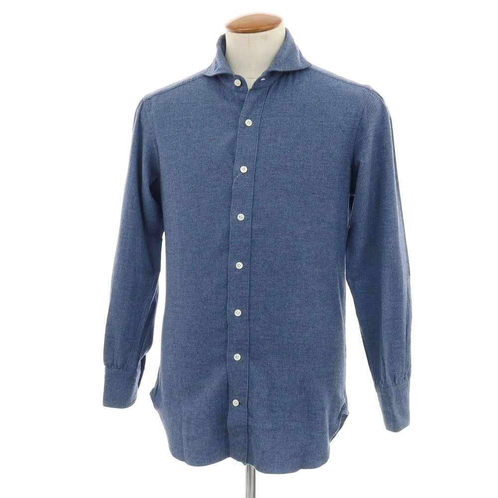 【中古】リングヂャケット RING JACKET コットン カッタウェイ カジュアルシャツ ブルーxブラック【サイズM】【 状態ランクB 】【 メンズ 】