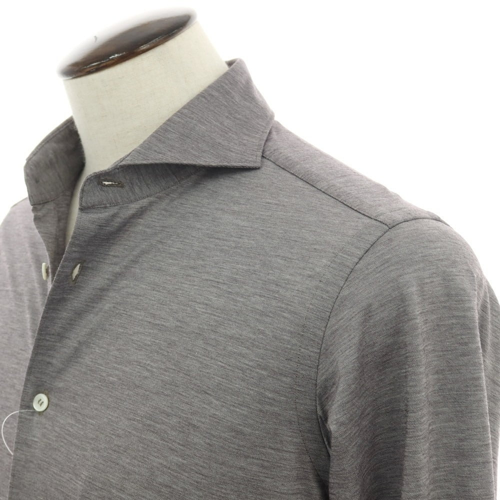 【中古】アングレー ANGLAIS コットン ジャージ ホリゾンタルカラー カジュアルシャツ グレー【サイズL】【 状態ランクB 】【 メンズ 】