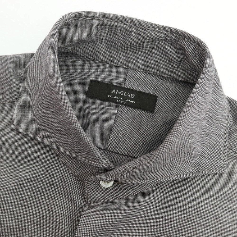 【中古】アングレー ANGLAIS コットン ジャージ ホリゾンタルカラー カジュアルシャツ グレー【サイズL】【 状態ランクB 】【 メンズ 】