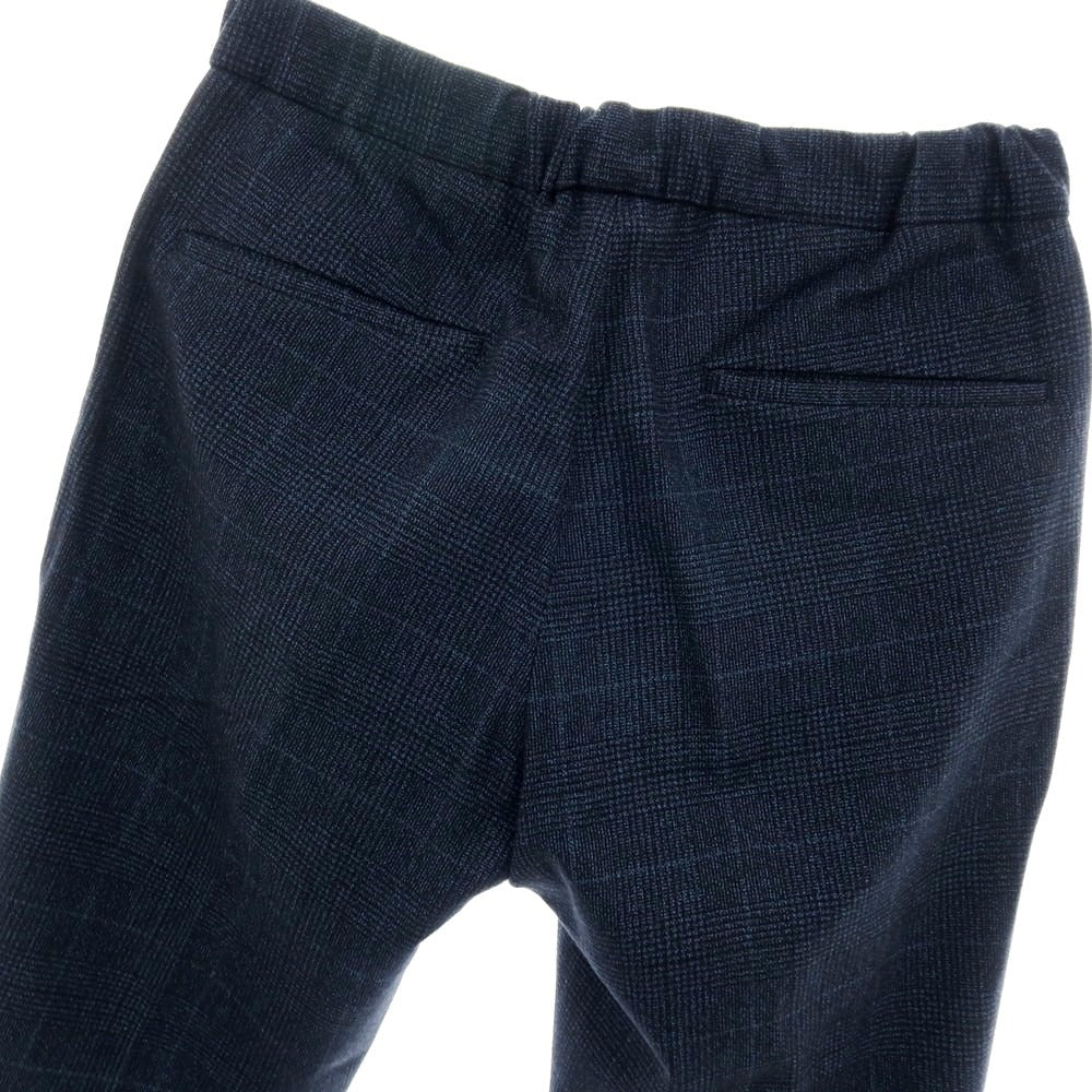 【中古】デヴォレ インチピット DEVORE Incipit コットンウール チェック イージースラックスパンツ ネイビー系【サイズ48】【 状態ランクB 】【 メンズ 】